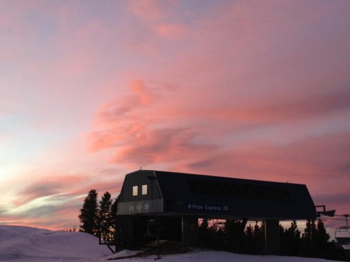 Sunset over Chair 26 on Vail's "Opening Day Eve" from Vail Mountain's Facebook Wall Photos
