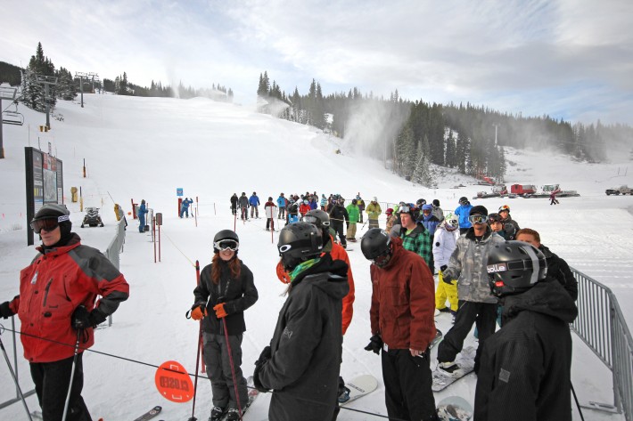 Line on opening day at Copper Mountain