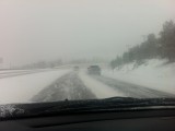 It was cloudy and snowed on and off throughout the day