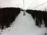 Even the untouched terrain under the chair told the "no snow" story
