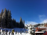 A blue-sky day at the bottom of Peak 9