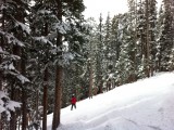 Rachel hits the trees in Keystone