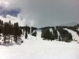 Clouds roll in and out with snow all day at Breckenridge